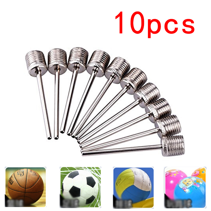 10pcs Sports Balls Standard Inflating Kit Ball Air Pump Needles for Basketballs Volleyballs Footballs Stainless Steel Pump Pin