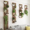 NEW 589 Balcony flower stand hanging solid wood wall hanging flower shelf outdoor flower pot hanger anticorrosive wood wall hang