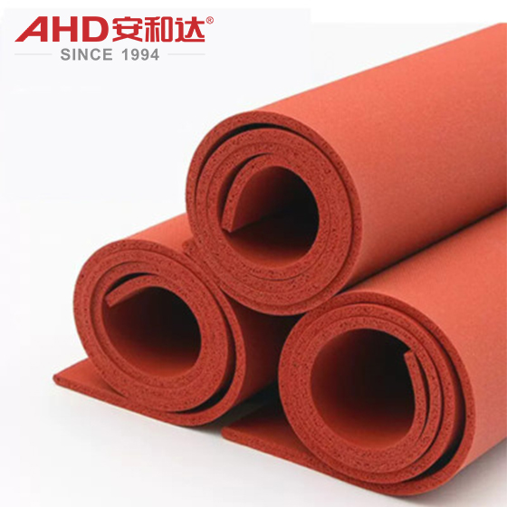 Silicone foam sheet rolls