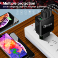 4-port USB Fast Charge 3.0 Portable Wall Mount Mobile Charger USB Fast Charger Adapter EU US Charger Plug For IPhone 7 8 X Xr