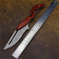 DEHONG Damascus Mechanical folding Knife Fashion D2 steel folding knife outdoor folding knife pocket knife jungle hunting knife