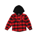 OPPERIAYA Infant Plaid Pattern autumn casual soft Sweatshirts Baby Long Sleeve Single-breasted Hoodie with Flap Pockets