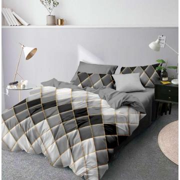 European Bedding Set,Duvet Cover 220x240 Pillowcase 3Pcs,200x200 Quilt Cover,Gray Geometric Pattern King Size Blanket Cover