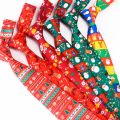 Men Christmas Neckties Novelty Cute Xmas Tree Printed Holiday Party Fun Ties