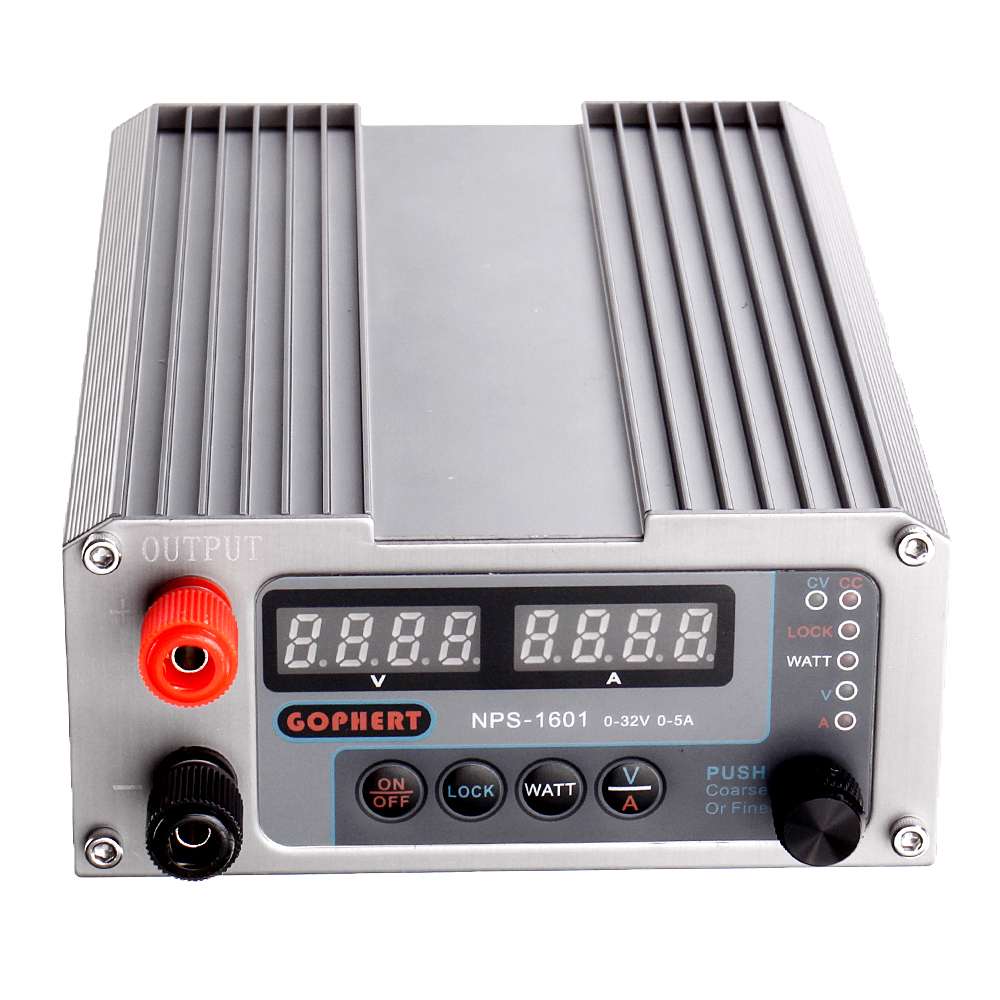 GOPHERT NPS-1601DC Power Supply 0-32V 0-5A 110V/220V 160W Adjustable Switching Digital Laboratory DIY Digital Mini Switch