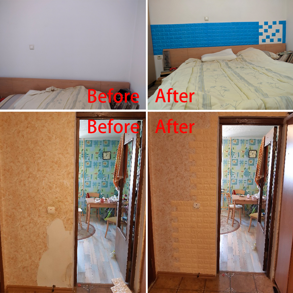 3D Brick Wall Stickers Living Waterproof Foam Room Bedroom DIY Adhesive Wallpaper Art 70x77 cm home Wall Decals