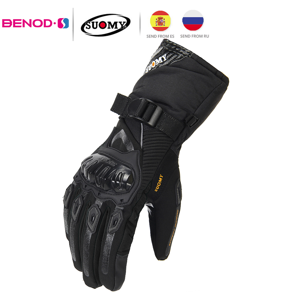 SUOMY Winter Motorcycle Gloves Waterproof Gant Moto Keep Warm Men Moto Gloves Touch Screen Guantes Motorbike Riding Gloves