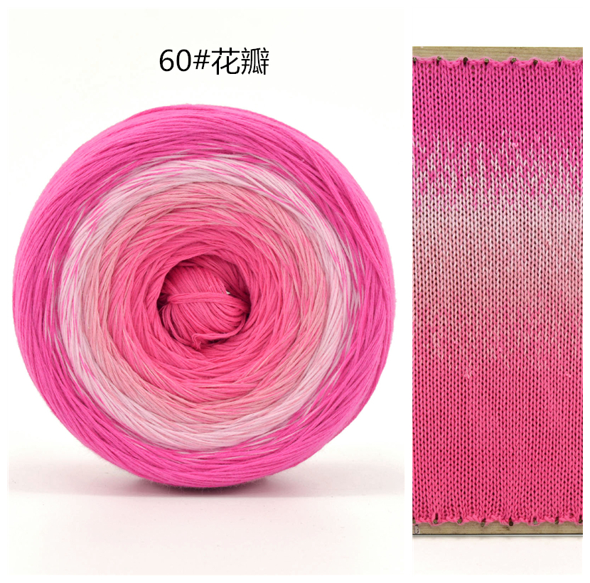 Rainbow Gradient Color Cotton Yarn linen 1000M Fancy Hand-Crocheting Yarn for Shawl Children Dress Diy Hand Knitting Materials