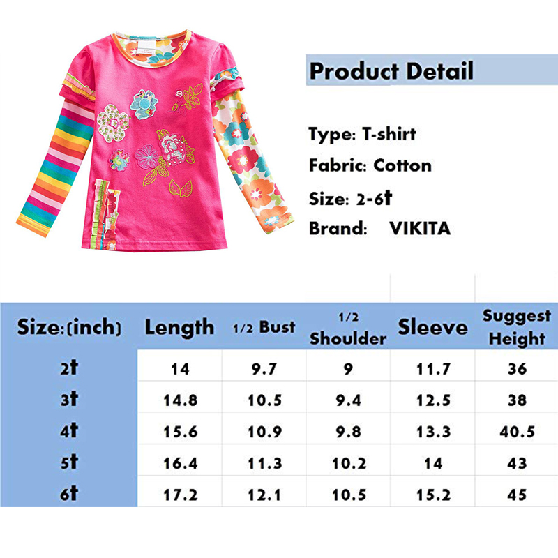 VIKITA-Children-t-Shirts-Kid-Flower-t-shirt-Girls-Roupa-Infantil-Girls-Long-Sleeve-T-Shirt