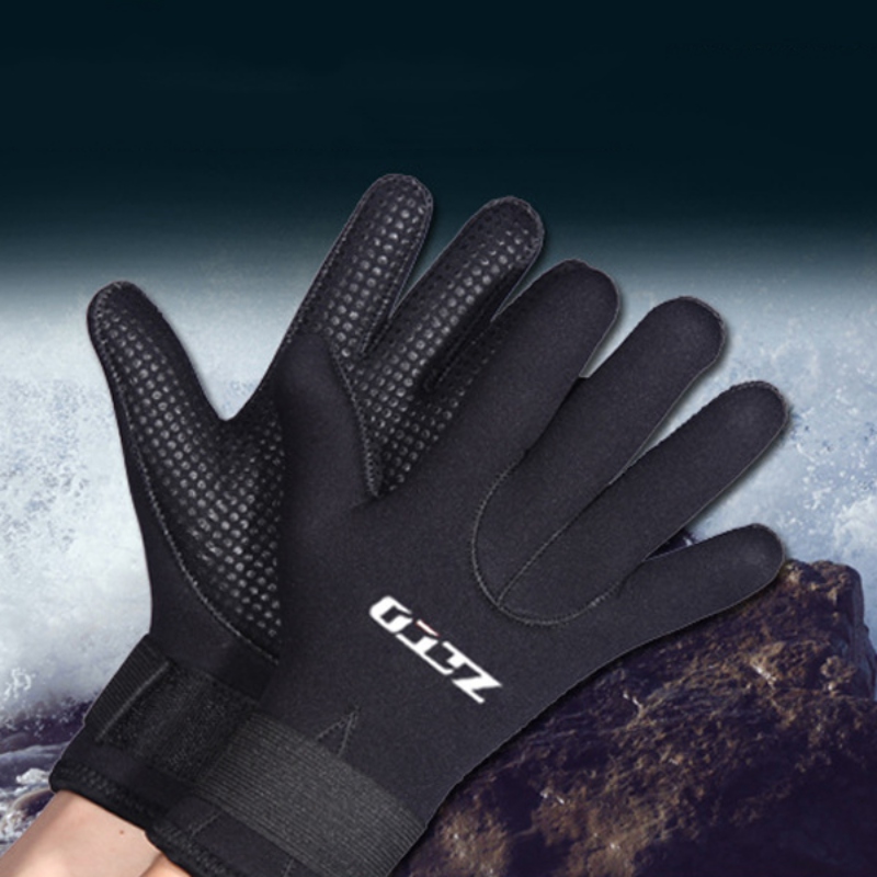 Unisex 5mm Diving Gloves Spearfishing Underwater Fishing Anti-slip Snorkeling Gloves Adjustable Swimming Warm Gloves