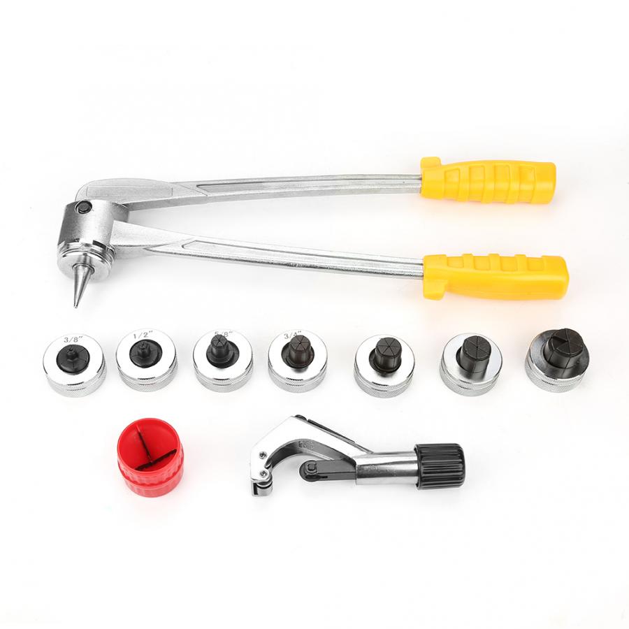 Drill Bit Set Manual Pipe Flaring Expander Tool Hydraulic Copper Heads Tube Swaging Kit DIY Tool Set
