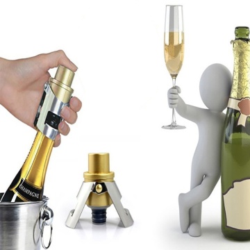 High Quality Stainless Steel Champagne Stopper Ck Sparkling Wine Bottle Plug Sealer