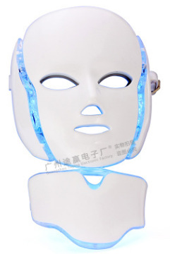 LED Facial Mask 7 Colors with Neck Light Therapy Skin Rejuvenation Beauty Skin Care Whitening Skin Shrink Pores Device Home Spa