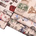 DwaIngY 6pcs/lot Eiffel Tower Printed Cotton Linen Fabric For Patchwork DIY Quilting Sewing Placemat Bags Material 25x45cm