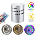 Spiral Hole Wall Lamp 3W LED Dimmable Hollow Cylinder Light Remote Control RGB Mini Light For KTV Game Room Bar Dropshipping
