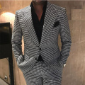 Groom Wear Tuxedos Notch Lapel Houndstooth Blazer Business Suit Party SuitWedding Dresses Prom Dresses Peaky Blinders 2/3 Piece