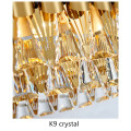 Manggic New stainless steel modern minimalist LED crystal chandelier k9 crystal ring living room lamp gold hotel villa fixture