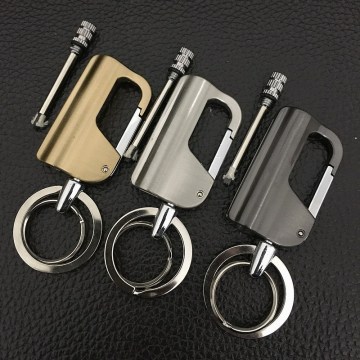 Keychain Metal Windproof Lighter Creative Portable key Ring waterproof Matches/Petrol Lighters/Oil Lighter