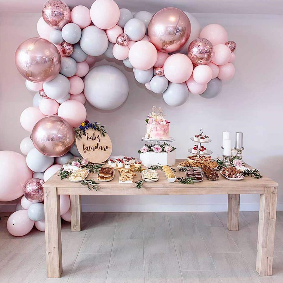 Birthday Party Decorations Balloons Garland Arch Kit Pink Gold White Latex Ballon Arch Decor for girl boy Baby Shower Decoration