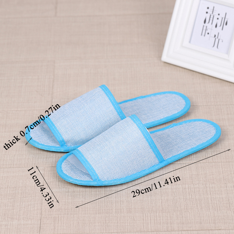 New Comfortable Breathable Slippers Men Women Hotel Disposable Supplies Summer Home Hospitality Linen Slippers Thick Bottom