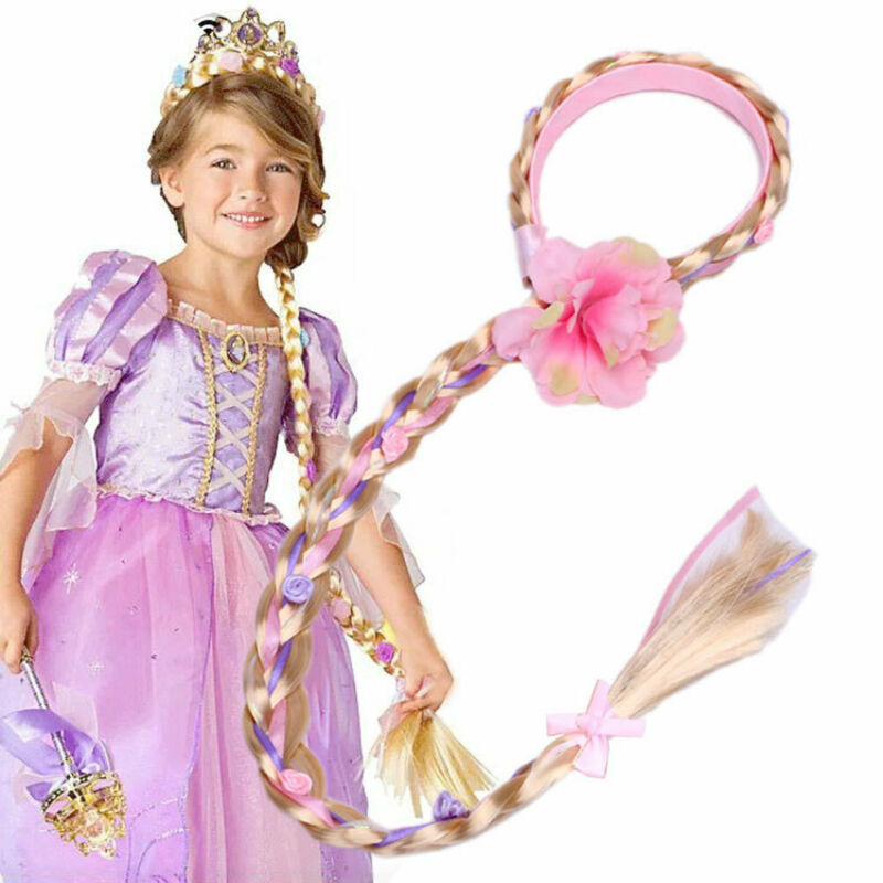 16 Styles Kids Girls Blonde Cosplay Weaving Braid Tangled Rapunzel Princess Headband Hair Accesorries Girl Wig Headwear