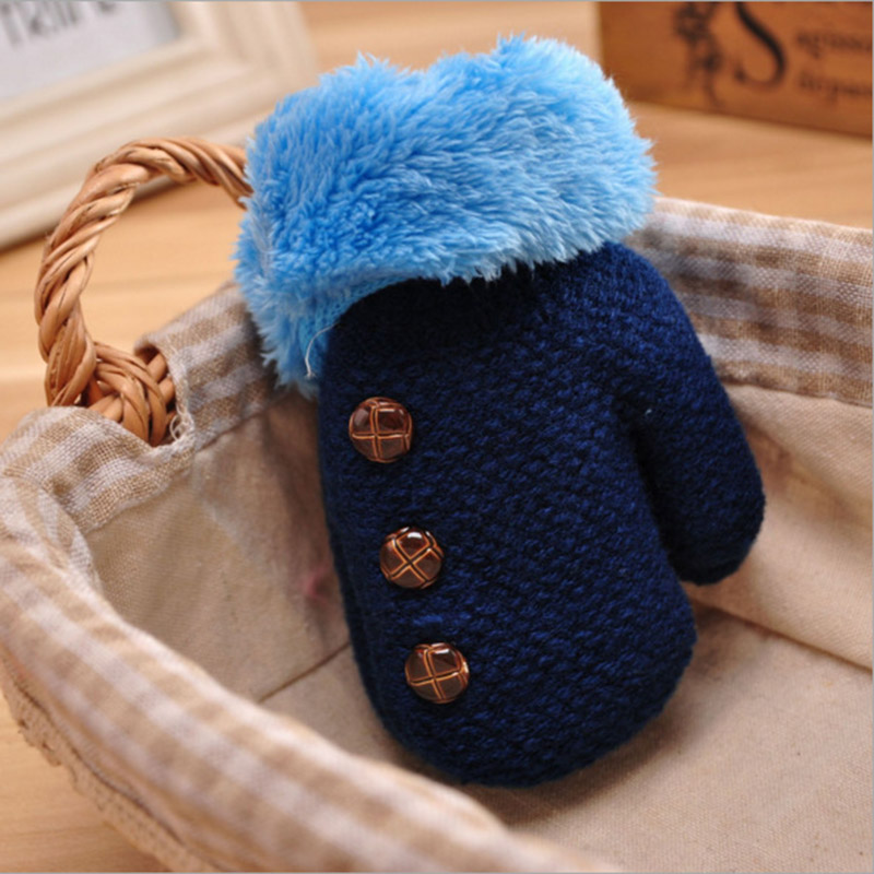 Winter Baby Boy Gloves Warm Knitting Mittens Glove Baby's Lanyard Luvas Whole Covered Finger Halter Gloves For Boys CL2073