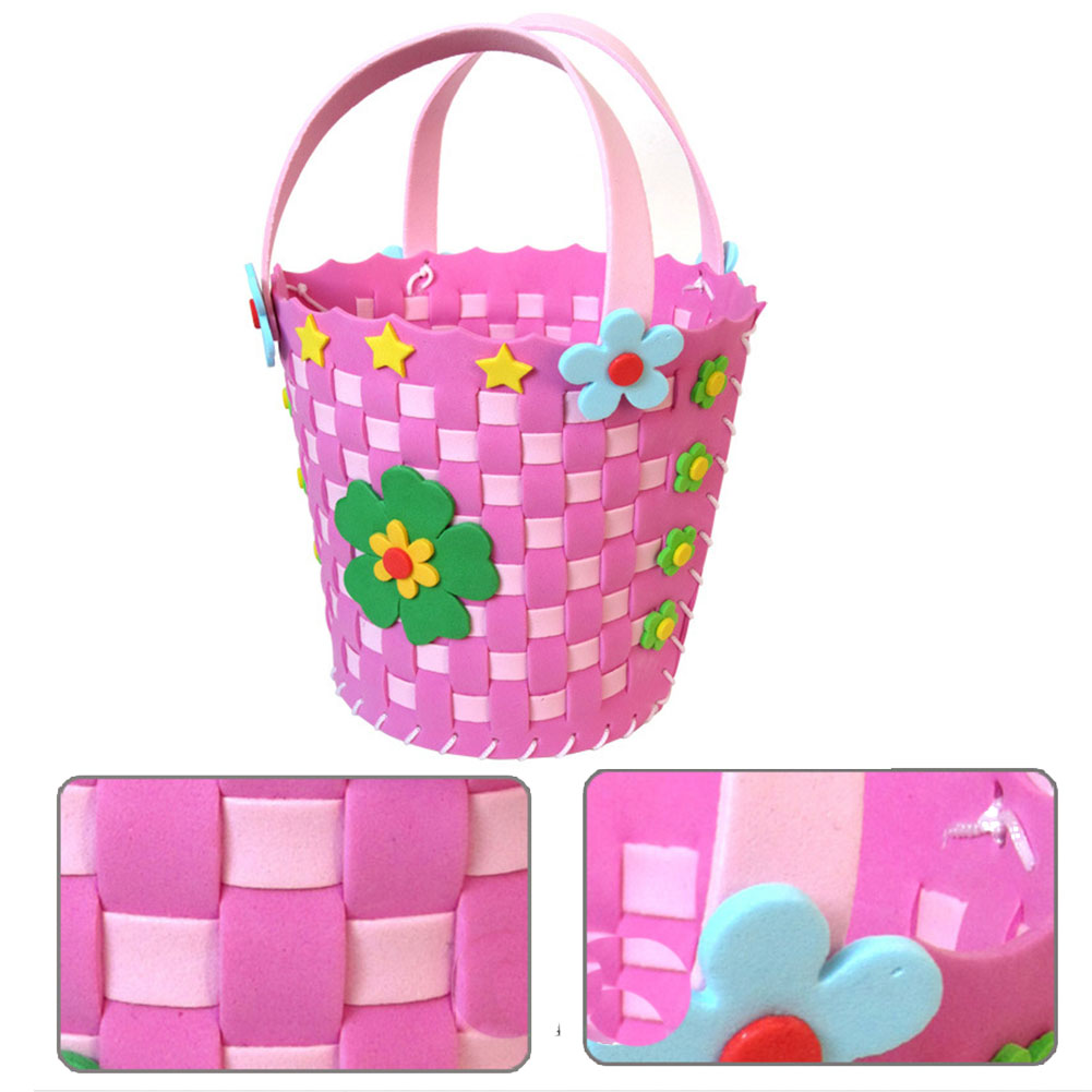 beautiful lovely DIY Cute Flower Handmade Craft Kids develop hands-on skills Children Creativity Toys Braided Storage Basket Toy