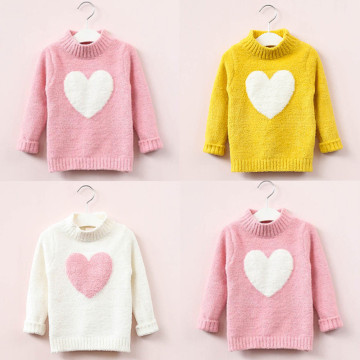 Sweater Girl Kids Baby Girls Sweater Pullover Knit Love Heart Pattern Long Sleeve Tops Autumn And Winter Clothes Girls Sweaters