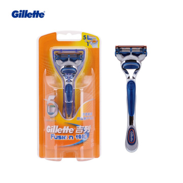 Hot Gillette Fusion Razor Blades And Handle Men's Face Hair Shaving Tool Comfortable 5-layer 100% Germany Imported Blades