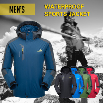 Lixada Outdoor Waterproof Jacket Windproof Raincoat Coldproof Sportswear Sports Camping Hiking Detachable Hooded Coat for Men