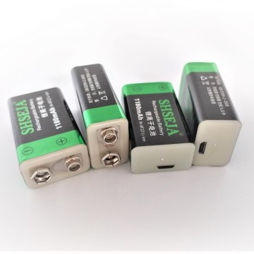 Large capacity 9V 1180mAh lithium ion battery 6F22 USB rechargeable battery keyboard rechargeable battery free shipping