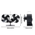 Double Heat Powered Stove Fan Log Wood Burner Fan Quiet Black Home Fireplace Fan Efficient Heat Distribution for winter