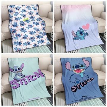 Custom Kids Throws Home Textile Cartoon Stitch Printed Blanket Child Boys Gift Coral Fleece Blankets Throw on Bed Sofa Bedspread