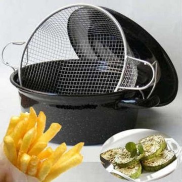 Practical Enamel Fryer Fry pot Potato and Vegetable Kızartmaya Suitable Easy-To-Use Economic Multifunctional