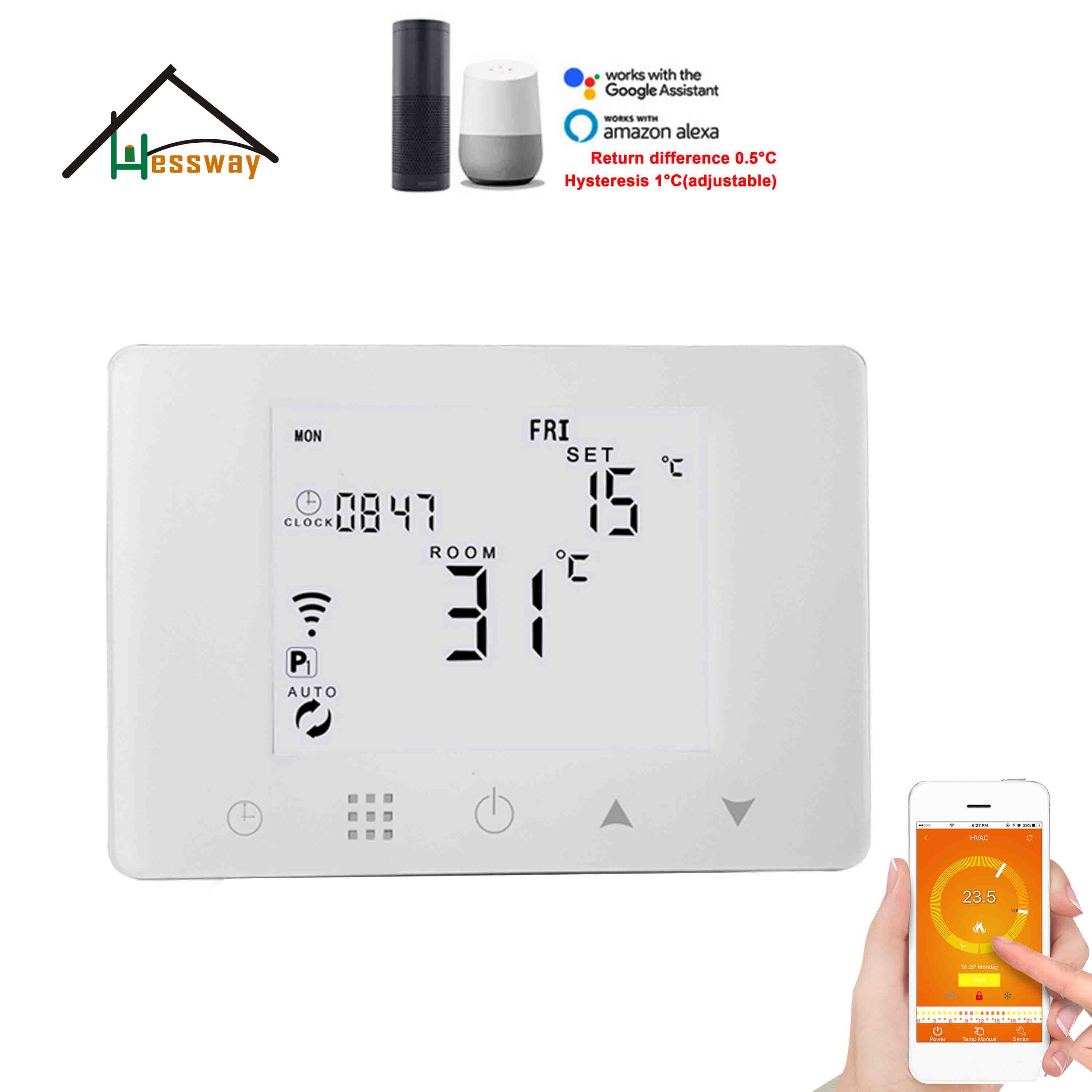 TUYA APP Wireless WIFI & RF WIFI Thermostat for Bolier,Hot Water,Electric Heating Optional