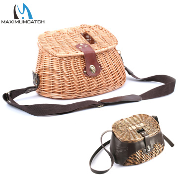 Maximumcatch Classical Wicker Trout Fishing Creel Willow Fishing Basket Vintage Fishing Tackle Box