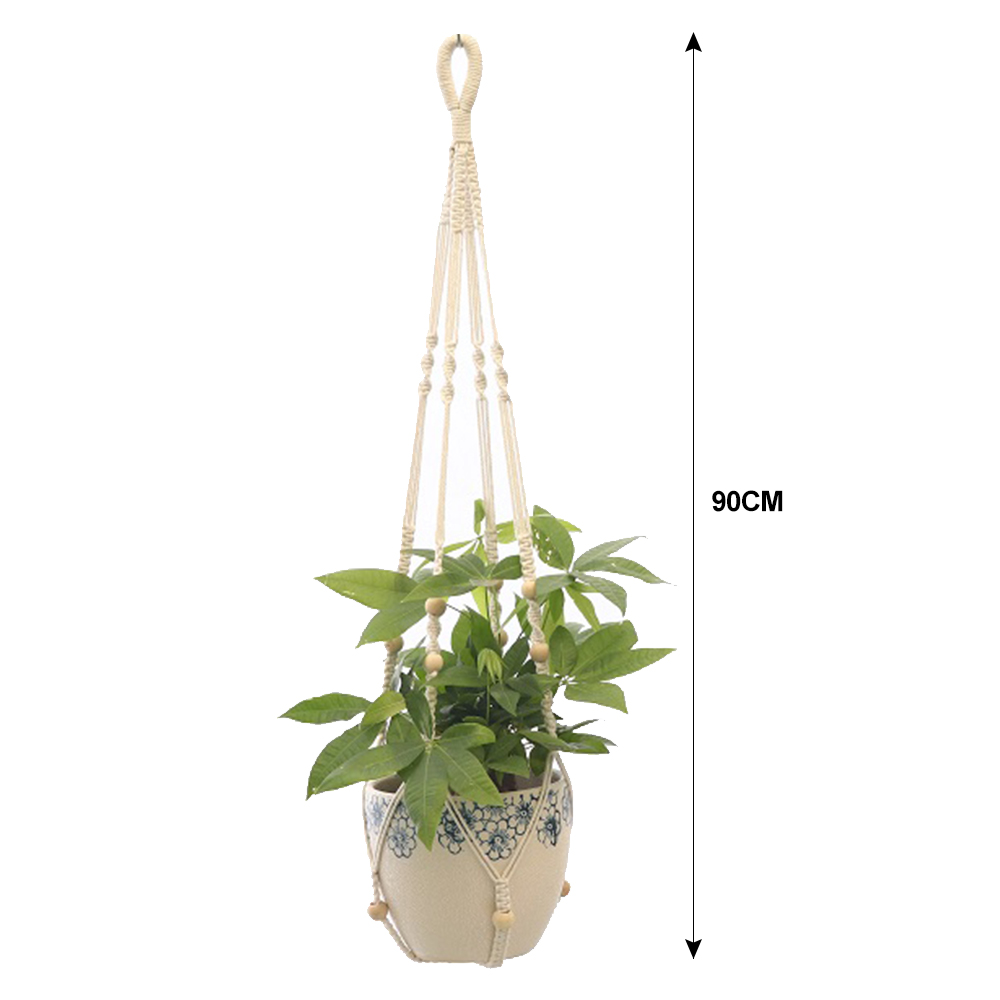 100% Cotton Hanging Baskets Handmade Plant Hanger Flowerpot Holder Basket Hanging Flowerpot Net Vintage Macrame Plant Hangers