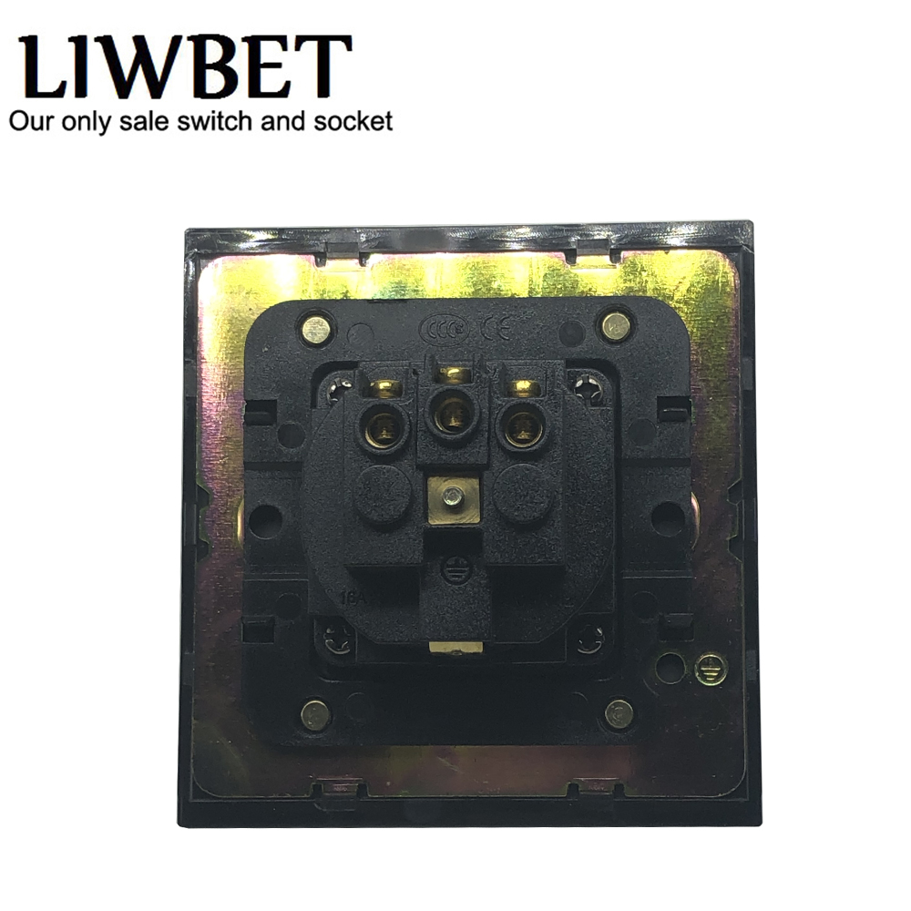 LIWBET EU Standard Wall Socket And Black Color Stainless Steel Panel Socket