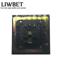 LIWBET EU Standard Wall Socket And Black Color Stainless Steel Panel Socket