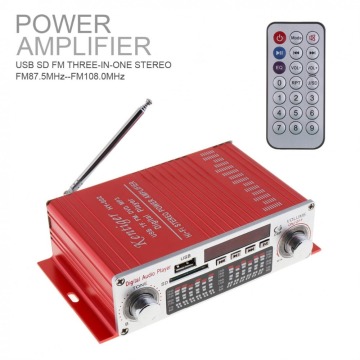 HY-602 HI-FI 12V Digital Audio Player Car Amplifier FM Radio Stereo Player Support SD/ USB / DVD / MP3 Input with Remote Control