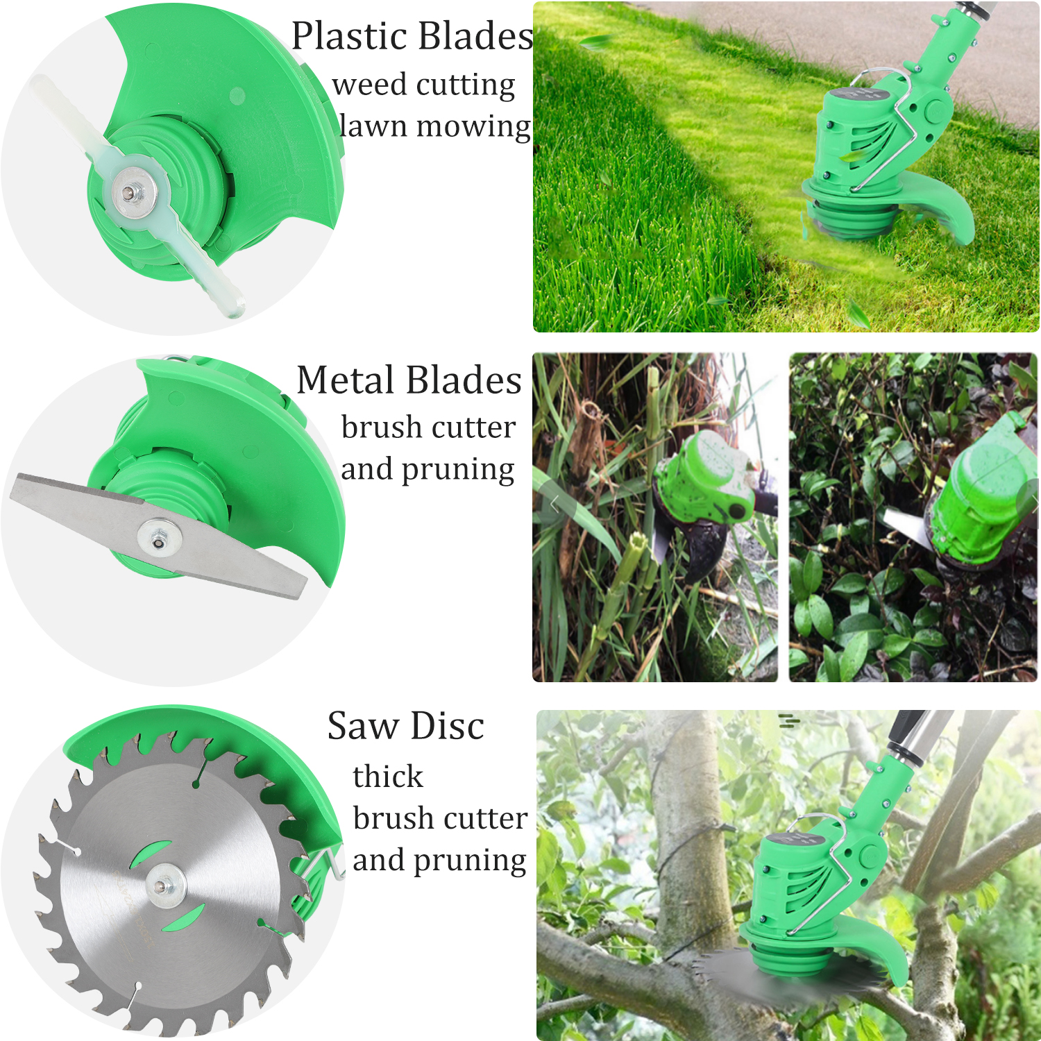 Electric Grass Trimmer Edger Lawn Mower 21V 3000mAh Lithium-Ion Cordless Weed Brush Cutter Kit Pruning Cutter Garden Tools