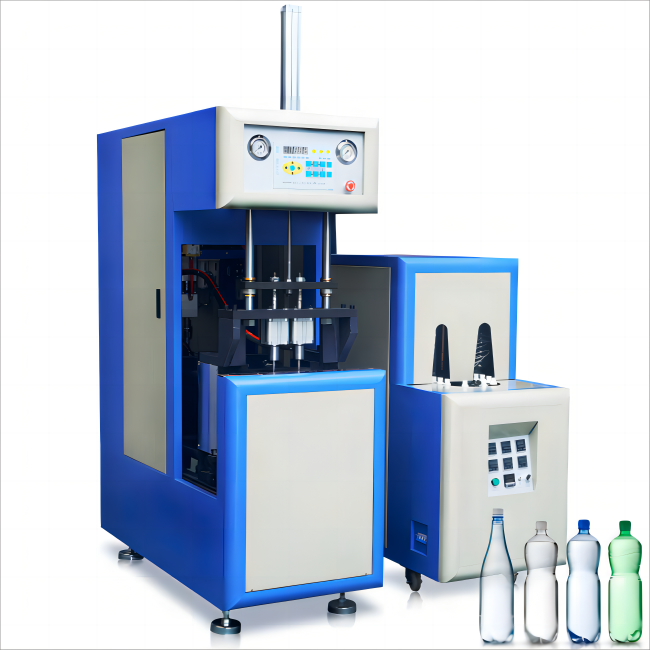 Semi-automatic blow molding machine (10)