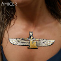 Hot Sale Gold Tattoo Fashion Temporary Flash Tattoo Stickers Body Art Waterproof Tattoo Egyptian Goddess Pattern