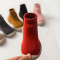 0 to 4 Years Autumn Winter New Double Knitting Thick Warm Children's Floor Socks Baby Toddler Shoes Rubber Sole Pure Color Socks