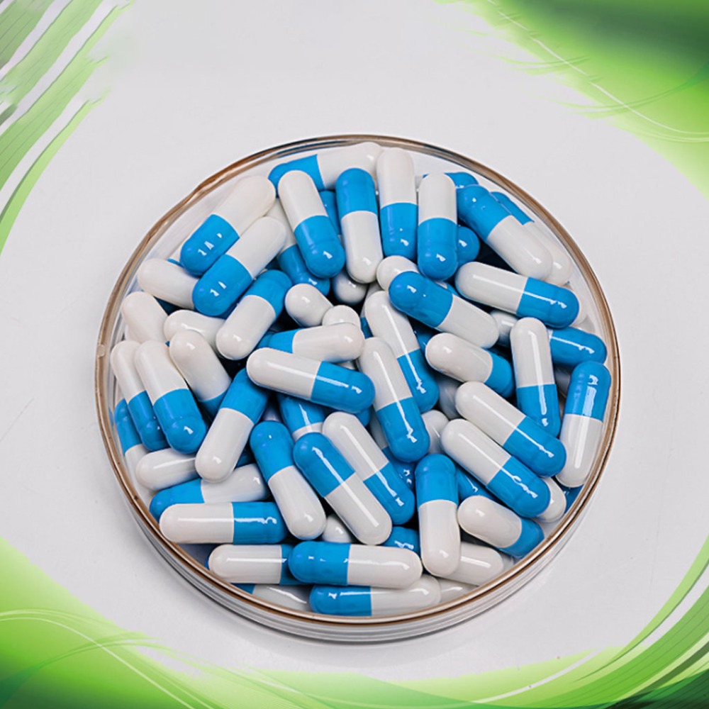 1000Pcs Blue-white Empty Hard Gelatin Capsule Size Medicine Pill Capsule Vitamins Personal Health Care Pill Cases Splitters