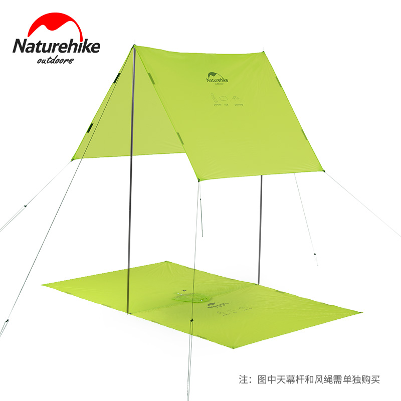 Naturehike 3 in 1 Rain Jackets Outdoor Camping Hiking Cycling Raincoat Poncho MINI Tarp Sun Shade Tent Footprint Camp Mat