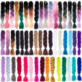 VERVES 5 piece/lot Synthetic Two Tone High Temperature Fiber Ombre Braiding Hair 24 inch Jumbo Braids Hair Extensions