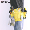 TOVIA Cow Leather Electrician Bag Waist Pouch Belt Storage Tool Bag Pocket Kit for Screwdriver Wrench Scissor Hand Tool