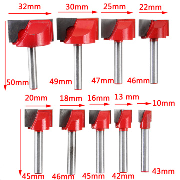 6mm Surface Planing Bottom Cleaning Wood Milling CNC Cutter Engraving Knife Shank Router Bit Woodworking Tools 10-32mm