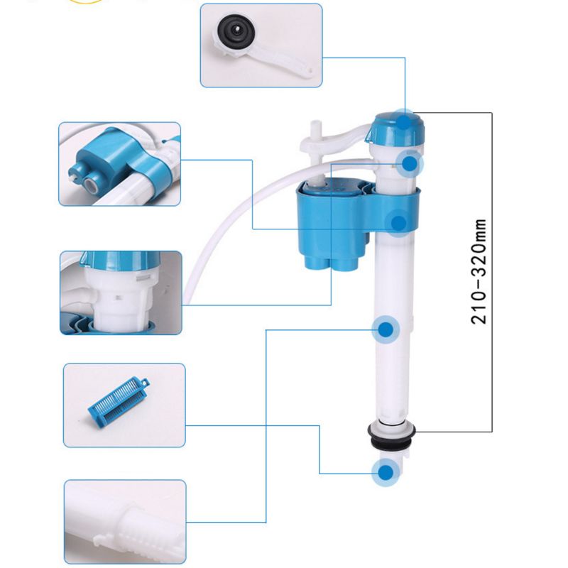 1Set Universal Toilet Tank Fittings Kit Dual-flush Toilet Repair Tools for Home E5BB